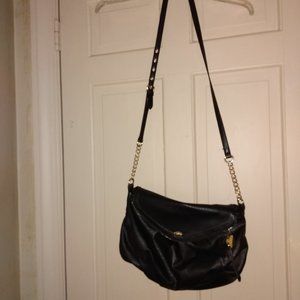 Juicy Couture Black Leather flap closure Shoulder Cross Body bag